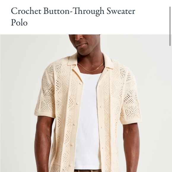 Abercrombie u0026 Fitch | Shirts | Abercrombie Mens Crochet Sweater Polo |  Poshmark
